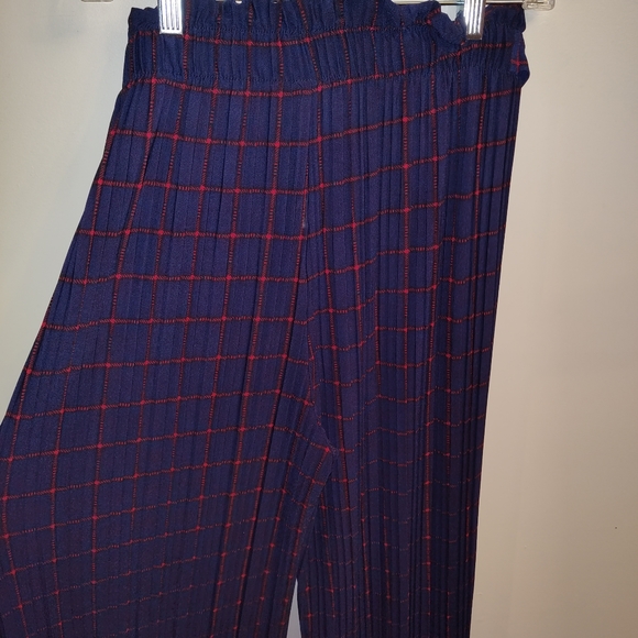 Blue and Red checkered wide leg pants - Picture 5 of 5